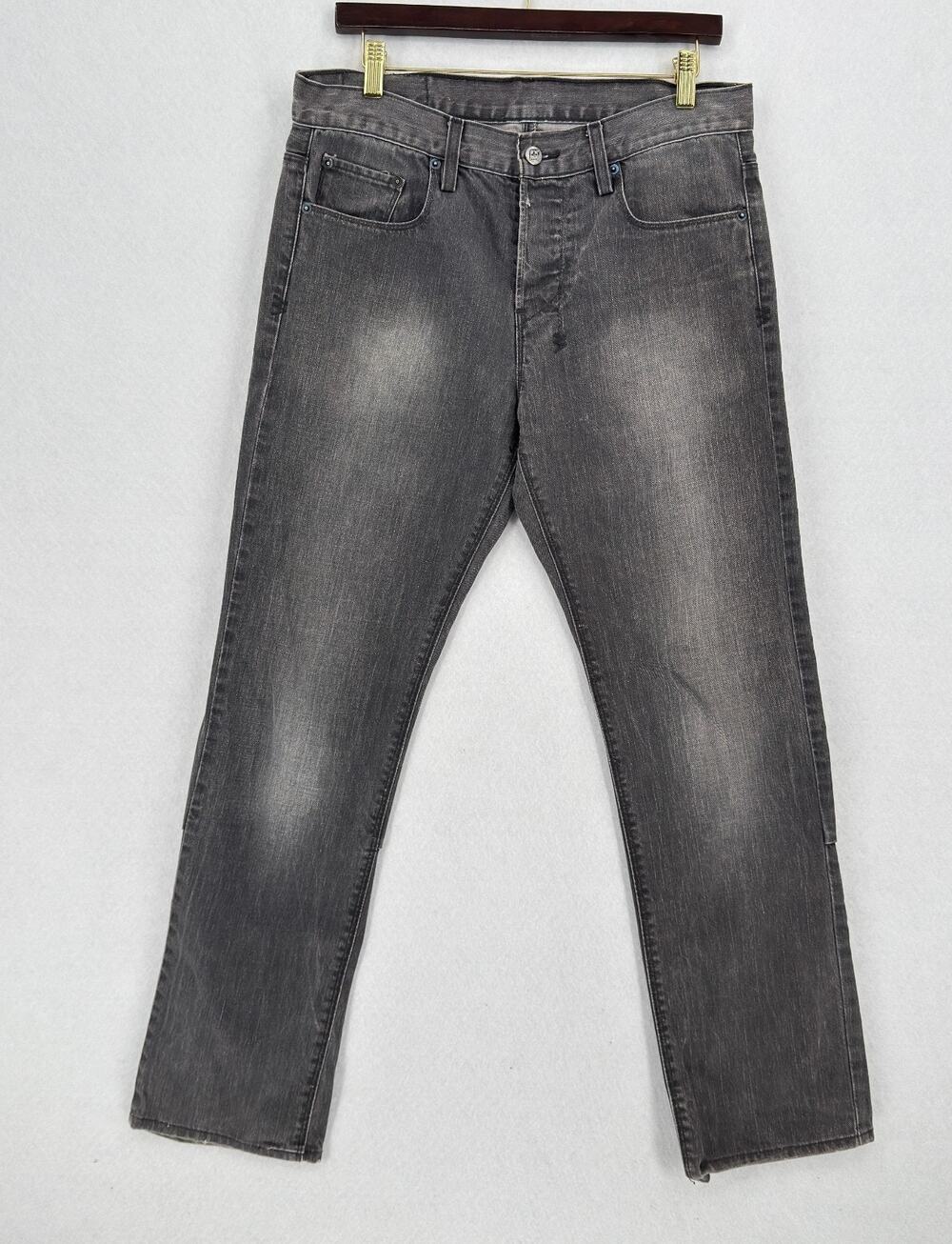 Ksubi Mens Gray Washed Denim Jeans Button Fly Sz 32